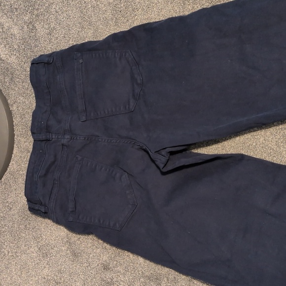 Mica Navy Blue Button Fley Wide Leg Crop Pants Size 28 - Picture 8 of 8